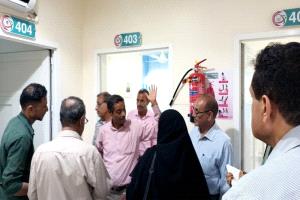فريق مكتب الصحة بعدن ينفذ نزولاً ميدانياً لمستشفى عدن الدولي الحديث