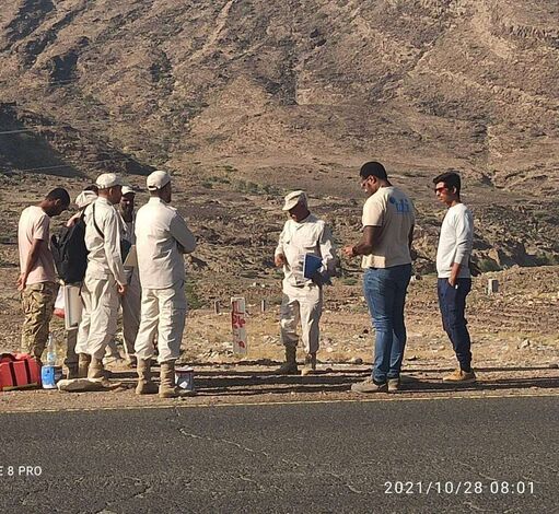 نائب مدير الجودة والتدقيق ومنظمة (tdi) يقومان بزيارة ميدانية للفريق الثالث عشر مسح غير تقني العامل في محافظة لحج.