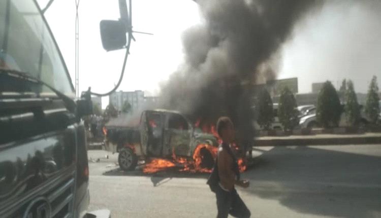 شهود عيان : احتراق سيارة هيلوكس عقب انفجار بدار سعد
