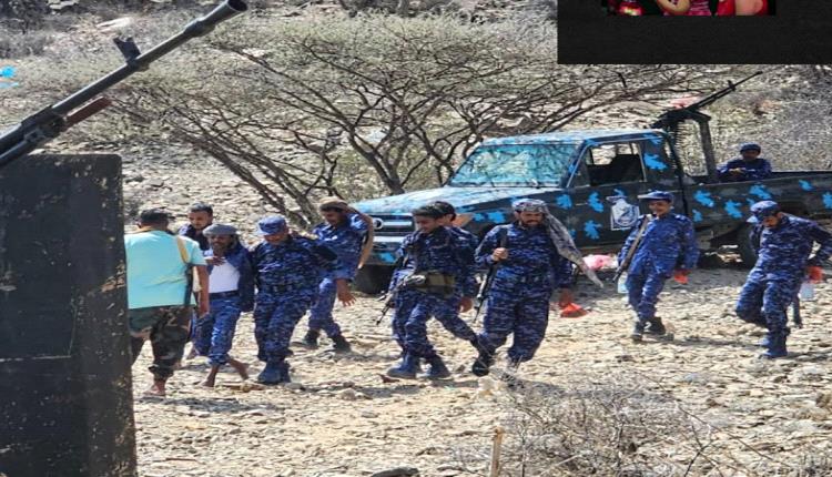 العميد لبيب العبد يتفقد قوات شرطة الدوريات المرابطة في جبهة أمحلحل بأبين