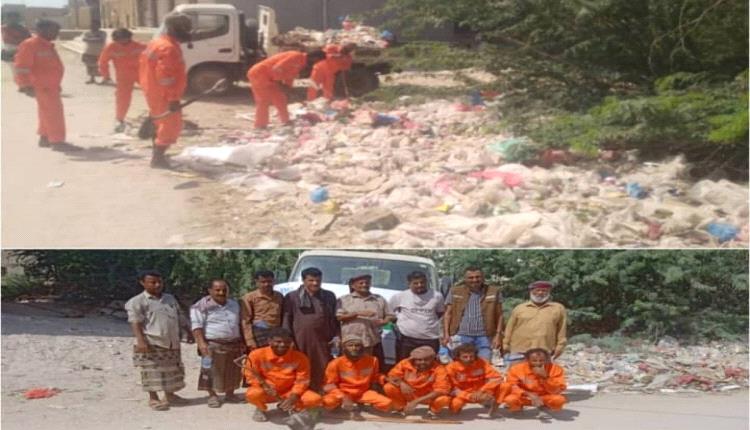 مؤسسة يمن الخير للإغاثة والتنمية تنفذ حملة نظافة لمدينة رضوم عاصمة المديرية
