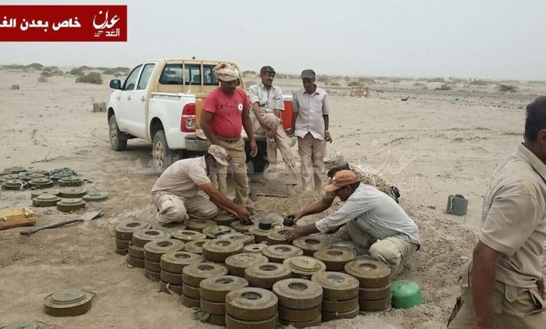 قطاع مقاومة المقاطرة الصبيحة حيفان يبدأ بنزع الألغام التي زرعها الحوثيين