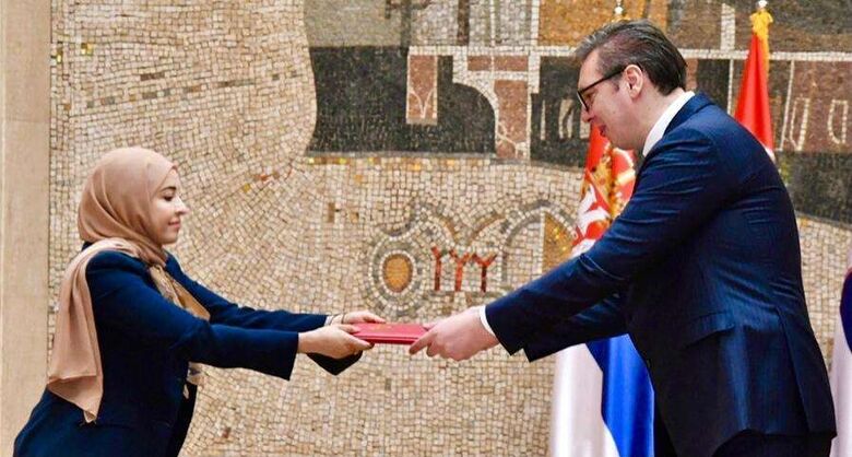 الطوقي تقدم للرئيس الصربي أوراق اعتمادها كسفير غير مقيم لليمن