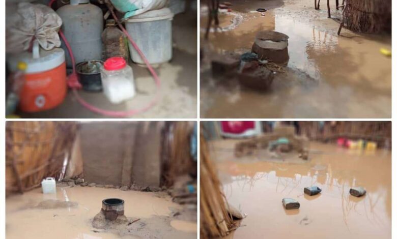 مخيمات نازحي الرديني تتعرض لأضرار بالغة مع هطول الأمطار