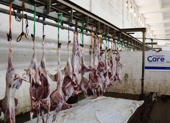 مؤسسة إنسان كير توزع كميات من اللحوم في عدن